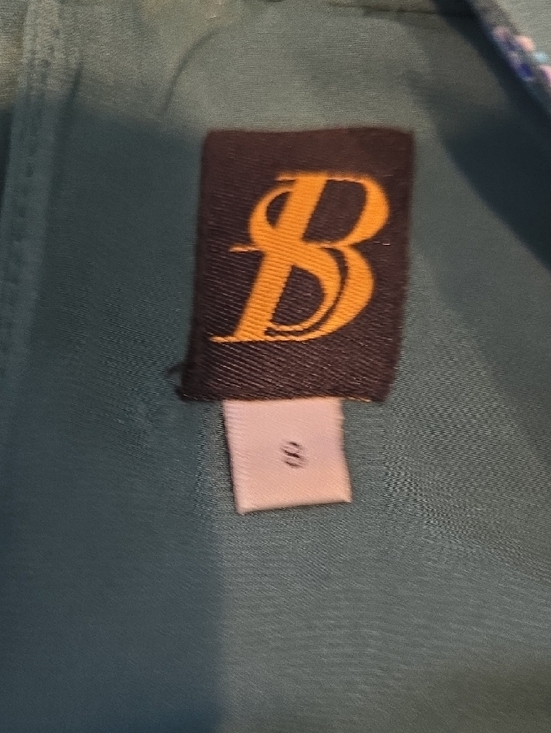 Anthropologie Teal Green Dress with Gold Foil Accents - Picture 4 of 6